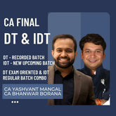 CA Final DT & IDT Combo | DT Exam-Oriented Existing & IDT Regular New Batch by CA Bhanwar Borana & CA Yashvant Mangal | For Jan 26 & Onwards Exams